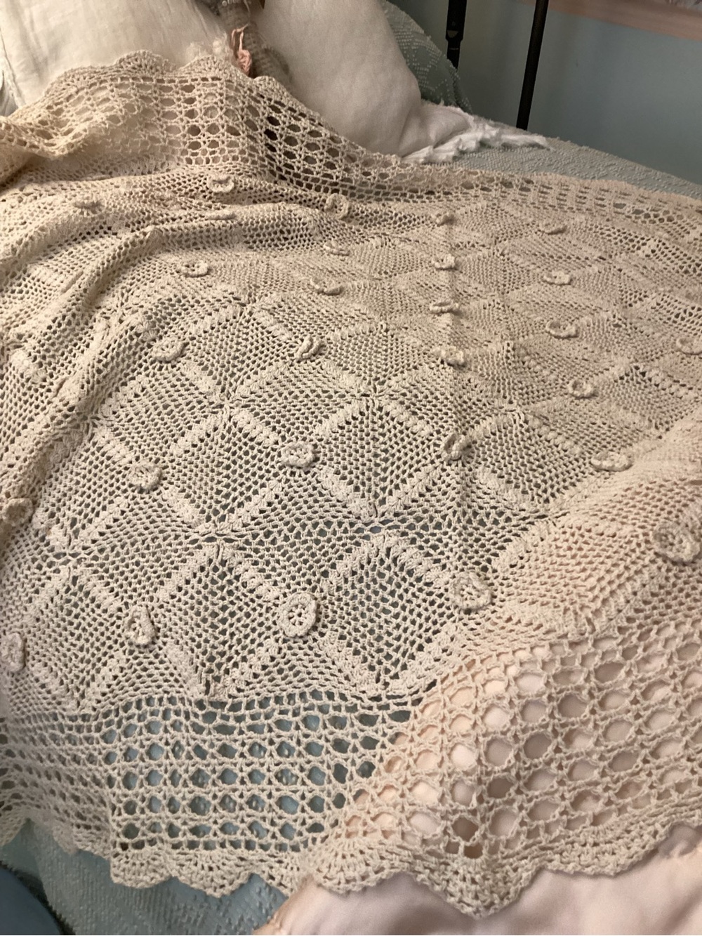 Hand Crocheted Tablecloth - Picture 4 of 4